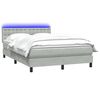 vidaXL Letto a Molle con Materasso e LED Grigio Chiaro 140x210cm Velluto