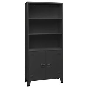 vidaXL Libreria Industriale Antracite 80x32x180 cm in Acciaio