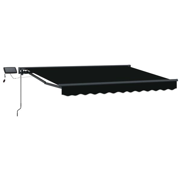 vidaXL Cornice per Tenda Manuale con LED Nero 3 x 2,5 m
