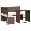 vidaXL Divano da Giardino con Tavolo e Cuscini a L Marrone Polyrattan