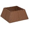 vidaXL Collare per Albero di Natale Quadrato Marrone Chiaro polyrattan