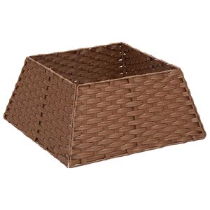 vidaXL Collare per Albero di Natale Quadrato Marrone Chiaro polyrattan