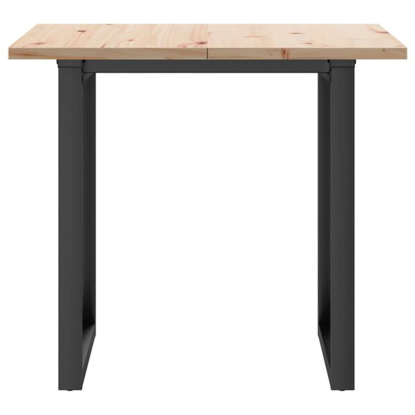 vidaXL Tavolo da Pranzo Telaio a O 80x80x75,5 cm Legno Pino e Acciaio