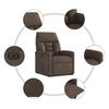 vidaXL Poltrona Alzapersona Reclinabile Elettrica Marrone Microfibra