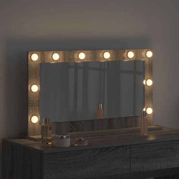 vidaXL Specchio da Vanità con specchio Grigio Sonoma 80 x 45 x 18 cm