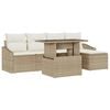 vidaXL Set Divano da Giardino 6 pz Beige e Crema polyrattan