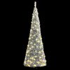 vidaXL Albero di Natale Artificiale Pop-up Neve Fioccata 50 LED 120 cm