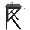 vidaXL Scrivania da Gaming con Gambe a K Nera 110x60x75 cm