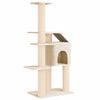 vidaXL Albero per gatti con pali per graffiare in sisal Crema 183 cm