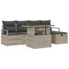 vidaXL Set Divano da Giardino 6 pz Grigio chiaro polyrattan