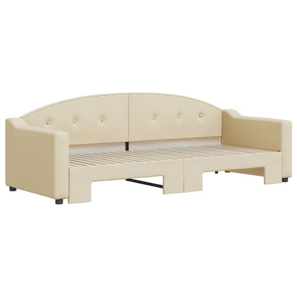 vidaXL Divano Letto con Letto Estraibile Crema 80x200 cm Tessuto