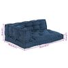 vidaXL Cuscino per Divano Pallet 3 pcs Indaco 120 x 80 x 38 cm Tessuto