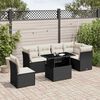 vidaXL Set Divani da Giardino con Cuscini 7pz Nero Polyrattan