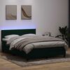 vidaXL Letto a Molle con Materasso e LED Verde Scuro 160x220 cm Velluto
