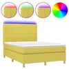 vidaXL Letto a Molle con Materasso e LED Verde 140x200 cm in Tessuto