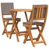 vidaXL Set bistrot 3 pz Olio Naturale Legno di Acacia Massello