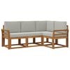 vidaXL Set di divani da esterno 4 pz Grigio Naturale e Chiaro