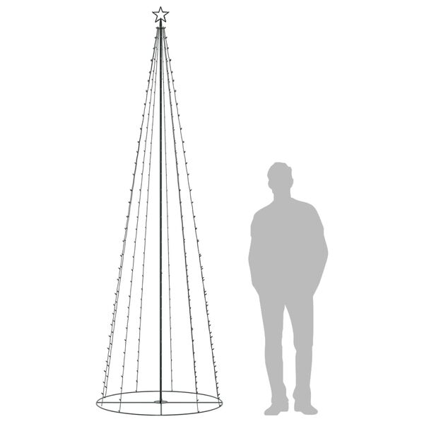vidaXL Albero di Natale a Cono con 330 LED Bianco Caldo 100x300 cm