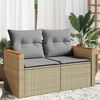 vidaXL Divano da Giardino con Cuscini a 2 Posti Beige in Polyrattan
