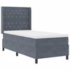 vidaXL Letto a molle con materasso Grigio scuro 90 x 190 cm Velluto