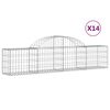 vidaXL Cesti Gabbioni ad Arco 14 pz 200x30x40/60 cm Ferro Zincato
