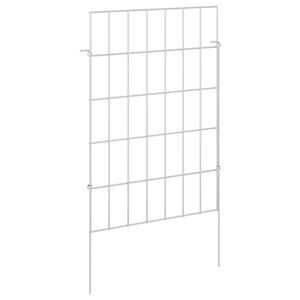 vidaXL Recinzione da Giardino con Picchetti 48 pz 35 x 50 cm Argento