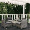 vidaXL Set Divani da Giardino 5 pz con Cuscini in Polyrattan Grigio