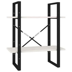vidaXL Libreria a 2 Ripiani Bianca 60x30x70 cm in Massello di Pino