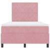 vidaXL Letto a Sorgente LED con materasso Rosa 120 x 200 cm Tessuto