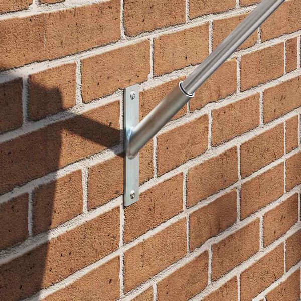 vidaXL Supporto per Bandiera Argento 15 x 3 x 0,35 cm Acciaio