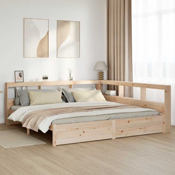 vidaXL Letto Libreria senza Materasso 200x200 cm in Legno di Pino
