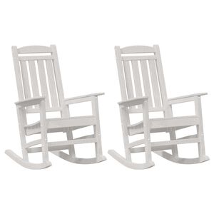 vidaXL Sedia a dondolo da giardino 2 pcs Bianco 70 x 92 x 108cm
