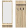 vidaXL Appendiabiti a muro con specchio rovere sonoma 70 x 10 x 90 cm