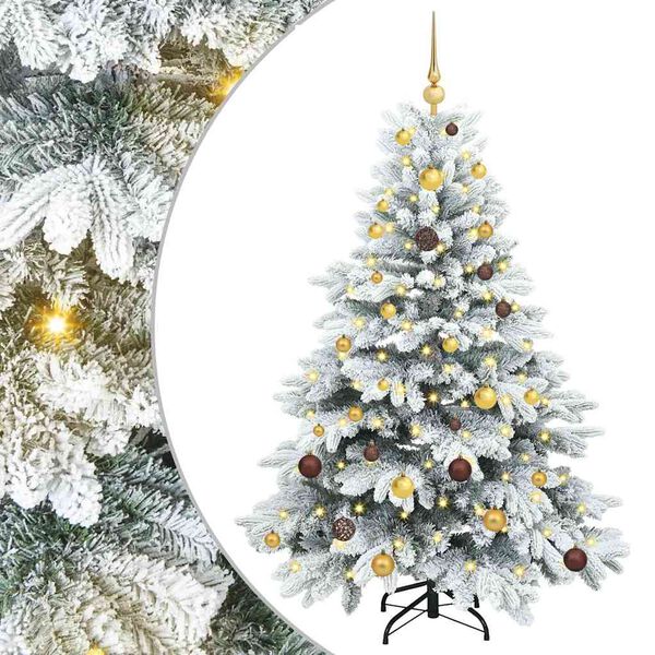 vidaXL Albero di Natale artificiale con 150 LED Bianco 150 cm PE e PVC