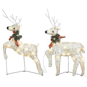 vidaXL Renne di Natale 2 pz Oro 40 LED