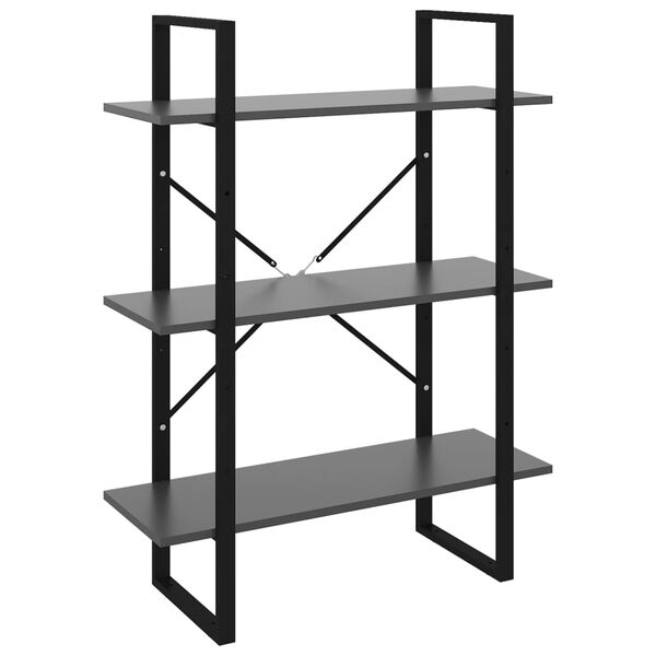 vidaXL Libreria Grigia 80x30x105 cm in Legno Multistrato