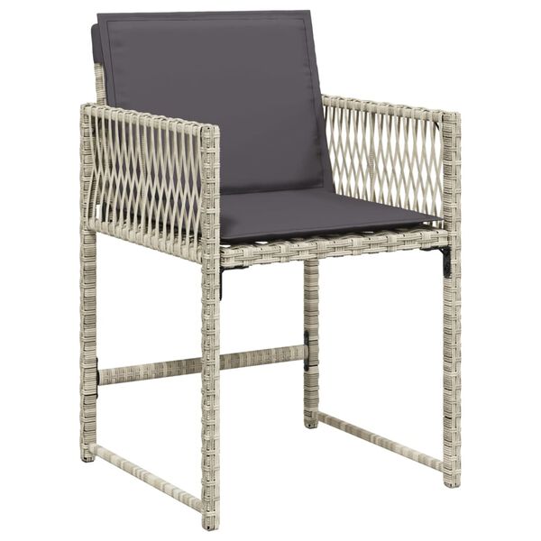 vidaXL Set da Pranzo da Giardino 15 pz con Cuscini Grigio Polyrattan
