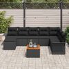 vidaXL Set Divano da Giardino 9 pcs Nero Poly Rattan