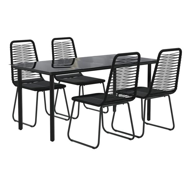 vidaXL Set da Pranzo da Giardino 5 pz Nero