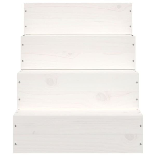 vidaXL Scala per Animali Bianca 40x49x47 cm in Legno Massello di Pino