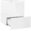 vidaXL Mobile con Lavabo Integrato Bianco Lucido in Legno Multistrato