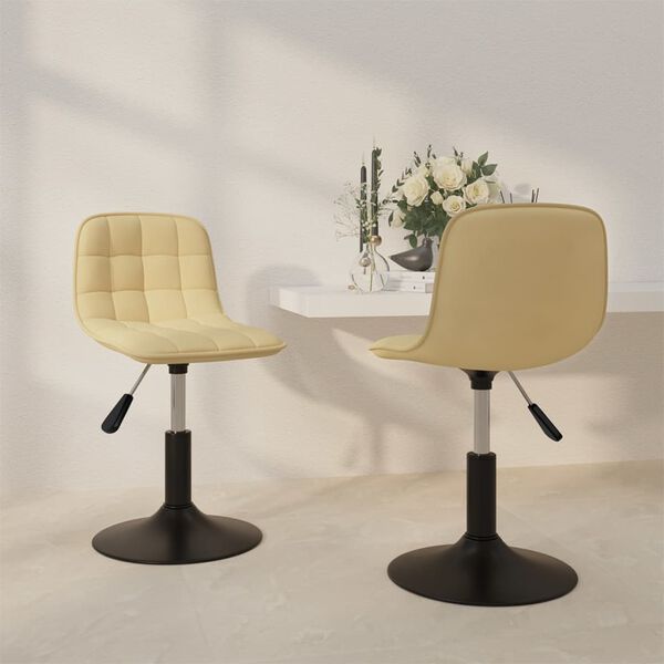 vidaXL Sedie da Pranzo Girevoli 2 pz Crema in Velluto