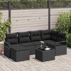 vidaXL Set di divani con cuscino 7 pcs Nero polyrattan