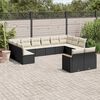 vidaXL Set Divani da Giardino 12 pz con Cuscini Nero in Polyrattan