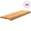 vidaXL Gradini 8 pz Marrone Chiaro 80x25x2 cm Legno Massello Rovere
