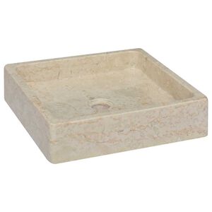 vidaXL Lavandino Crema 40x40x10 cm in Marmo