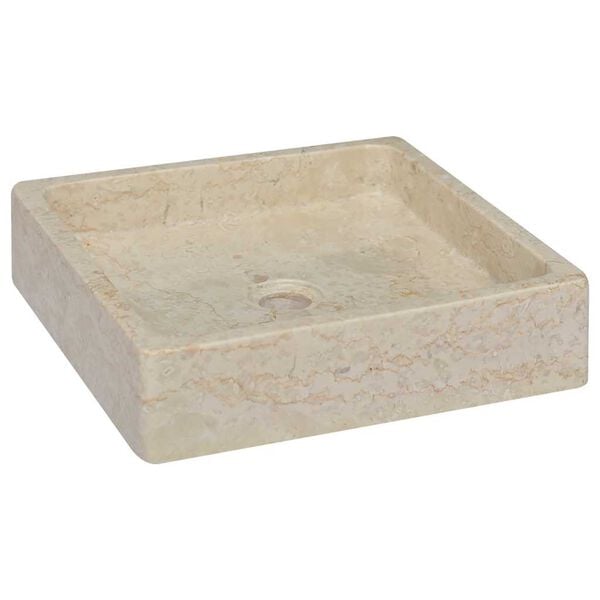 vidaXL Lavandino Crema 40x40x10 cm in Marmo