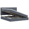vidaXL Letto con contenitore e materasso Grigio Scuro 200 x 200 cm