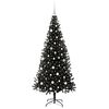 vidaXL Albero di Natale con 300 LED con supporto Nero 180 cm PVC