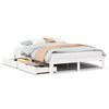 vidaXL Giroletto con Cassetti Bianco 120x200 cm Legno Massello di Pino